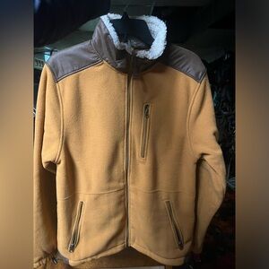 The Territory Ahead Tan and Brown Fleece Jacket